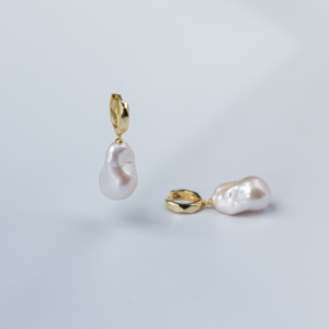 S925 Silver Freshwater Baroque Pearl Earrings | 12–15mm Elegant Irregular Pearls