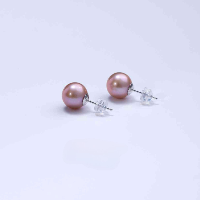 Freshwater Purple Pearl Earrings – Fashionable & Versatile S925 Silver Earrings - Image 4