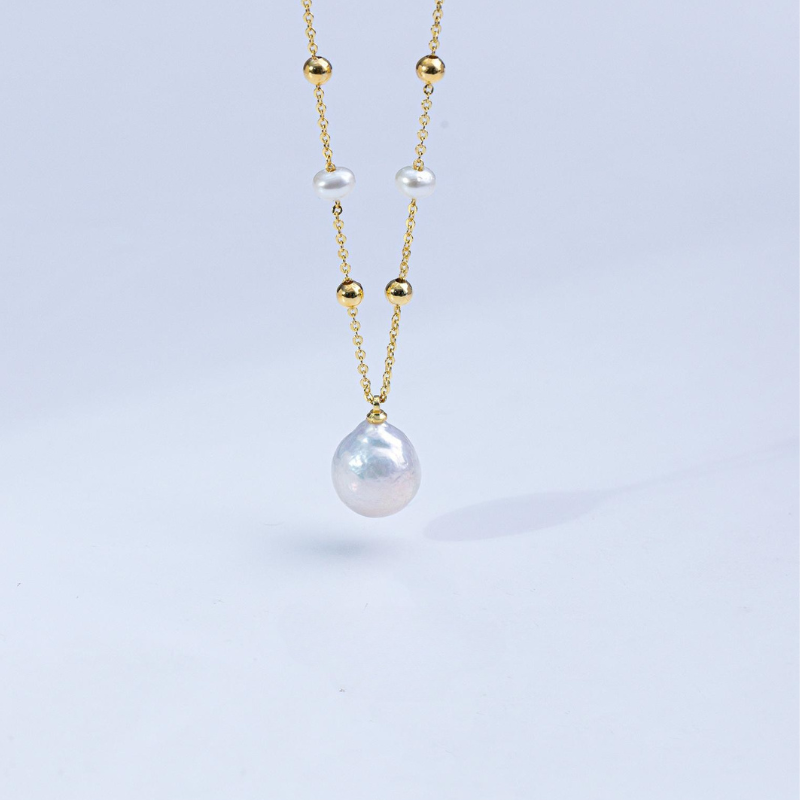 Freshwater Pearl Baroque Pendant – Stylish Temperament Necklace - Image 2
