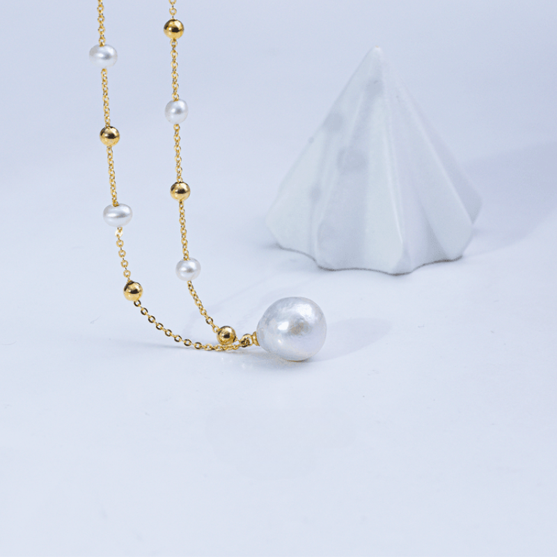 Freshwater Pearl Baroque Pendant – Stylish Temperament Necklace - Image 3