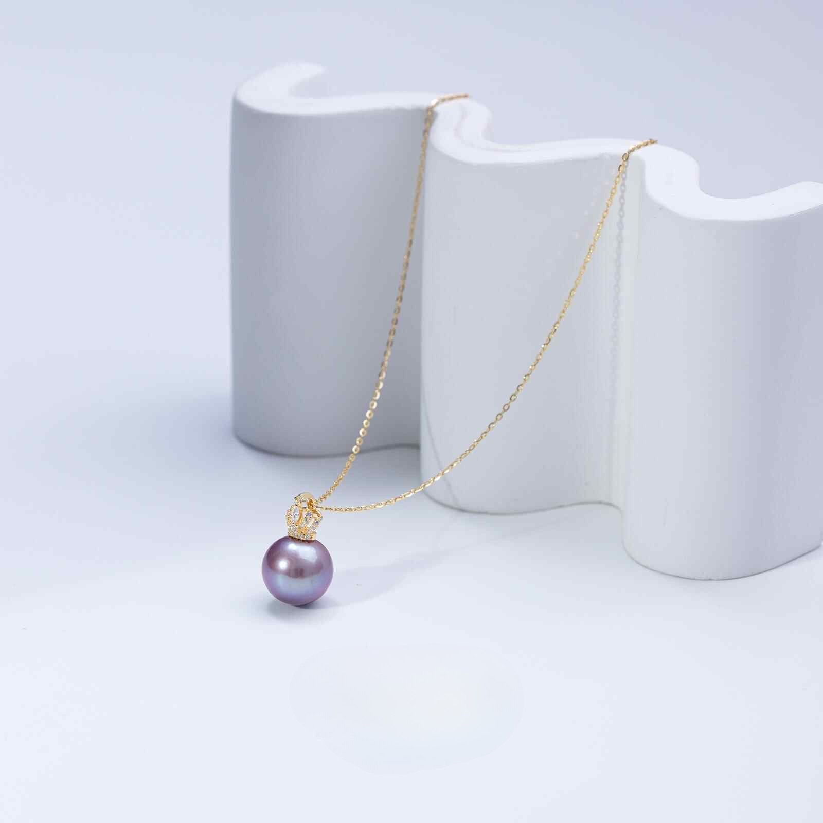 Freshwater Purple Pearl Pendant – S925 Silver - Image 2